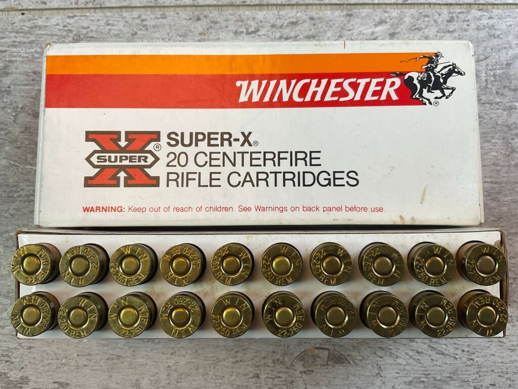 WINCHESTER 22-250 REMINGTON, 55 GR. PSP AMMO, FULL BOX (QTY 20), JAMES EARL JONES COLLECTION #5-11138-PF