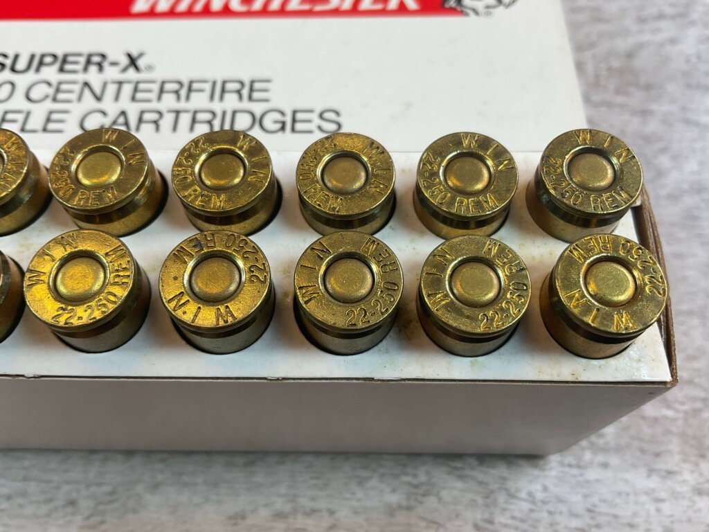 WINCHESTER 22-250 REMINGTON, 55 GR. PSP AMMO, FULL BOX (QTY 20), JAMES EARL JONES COLLECTION #5-11138-PF