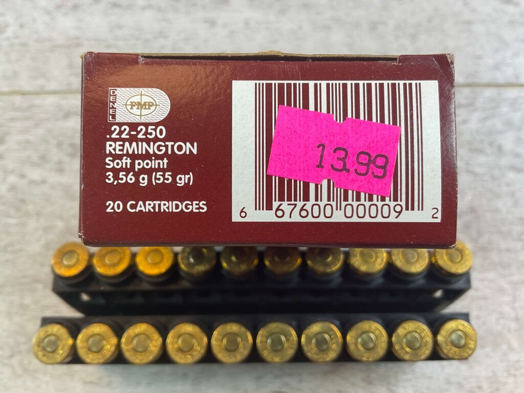 PMP 22-250 REMINGTON, 55 GR. SP SOUTH AFRICAN AMMO, FULL BOX (QTY 20), JAMES EARL JONES COLLECTION #5-11141-PF