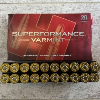 HORNADY SUPERFORMANCE VARMINT 22-250 REMINGTON, 50 GR. V-MAX AMMO, FULL BOX (QTY 20), JAMES EARL JONES COLLECTION #5-11142-PF