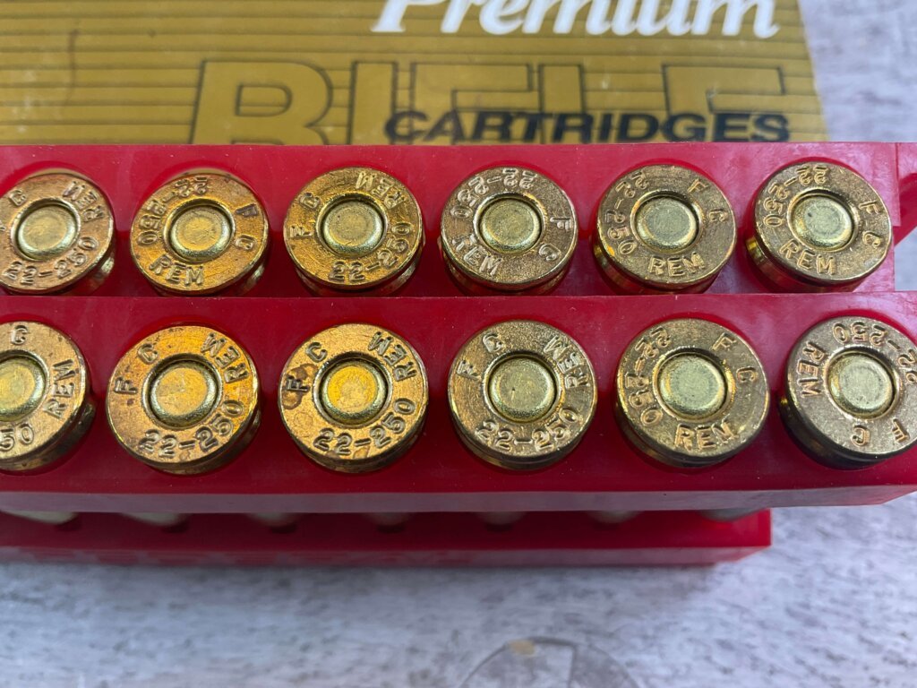 FEDERAL PREMIUM 22-250 REMINGTON, 40 GR. HP AMMO, FULL BOX (QTY 20), JAMES EARL JONES COLLECTION #5-11144-PF
