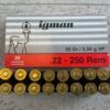 IGMAN 22-250 REMINGTON, 55 GR. SP AMMO, FULL BOX (QTY 20), JAMES EARL JONES COLLECTION #5-11145-PF