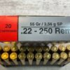 IGMAN 22-250 REMINGTON, 55 GR. SP AMMO, FULL BOX (QTY 20), JAMES EARL JONES COLLECTION #5-11145-PF