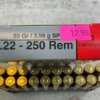 IGMAN 22-250 REMINGTON, 55 GR. SP AMMO, FULL BOX (QTY 20), JAMES EARL JONES COLLECTION #5-11145-PF