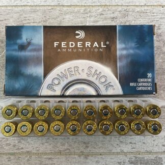 FEDERAL POWER-SHOK 22-250 REMINGTON, 55 GR. SP AMMO, FULL BOX (QTY 20), JAMES EARL JONES COLLECTION #5-11143-PF