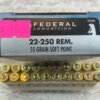 FEDERAL POWER-SHOK 22-250 REMINGTON, 55 GR. SP AMMO, FULL BOX (QTY 20), JAMES EARL JONES COLLECTION #5-11143-PF