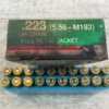 HANSEN CARTRIDGE CO. .223 CAL., 55 GR. FMJ AMMO, FULL BOX (QTY 20), JAMES EARL JONES COLLECTION #5-11146-PF