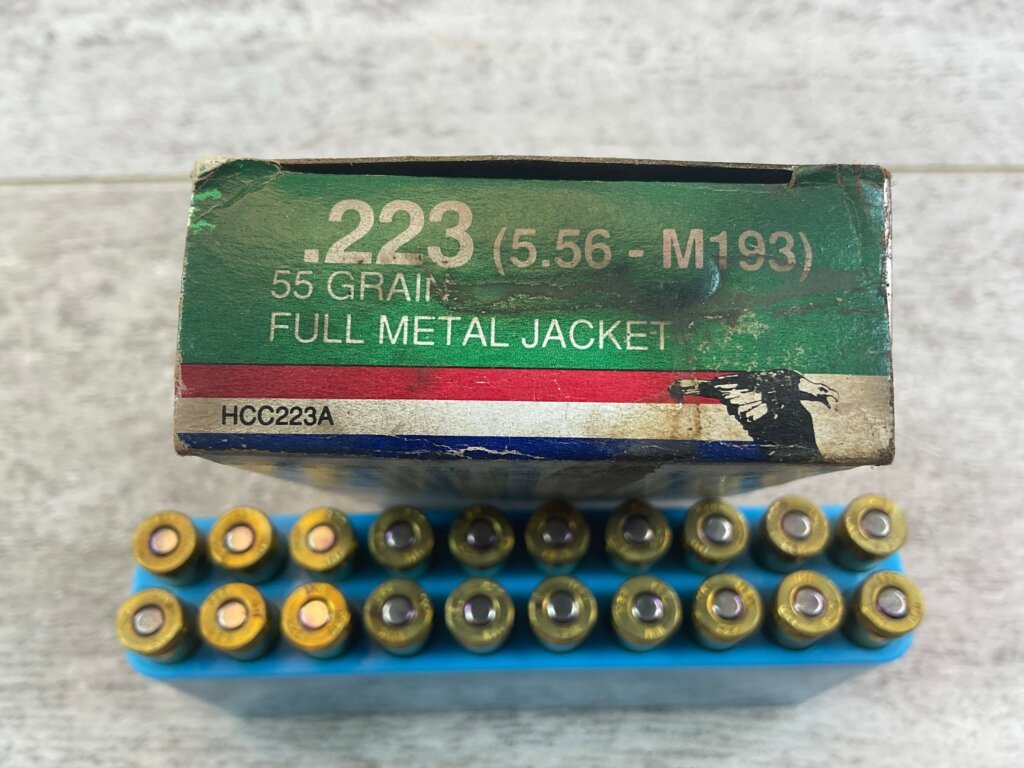 HANSEN CARTRIDGE CO. .223 CAL., 55 GR. FMJ AMMO, FULL BOX (QTY 20), JAMES EARL JONES COLLECTION #5-11146-PF