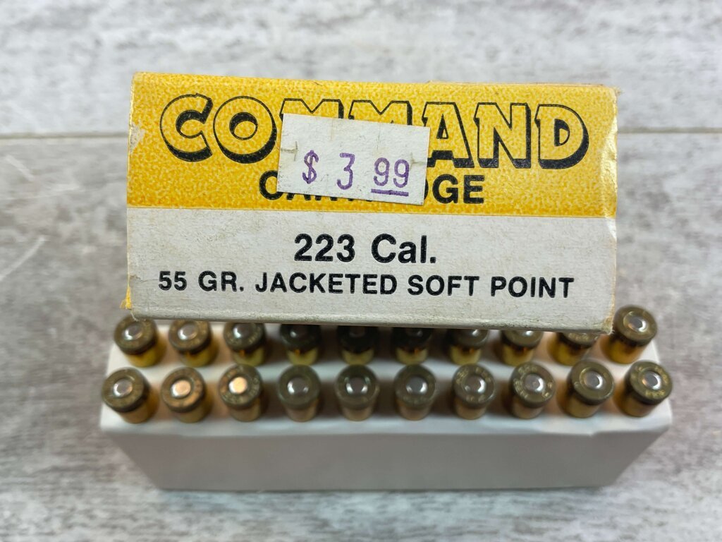 COMMAND .223 CAL, 55 GR. JSP, MIXED AMMO, FULL VINTAGE BOX (QTY 20), JAMES EARL JONES COLLECTION #5-11147-PF