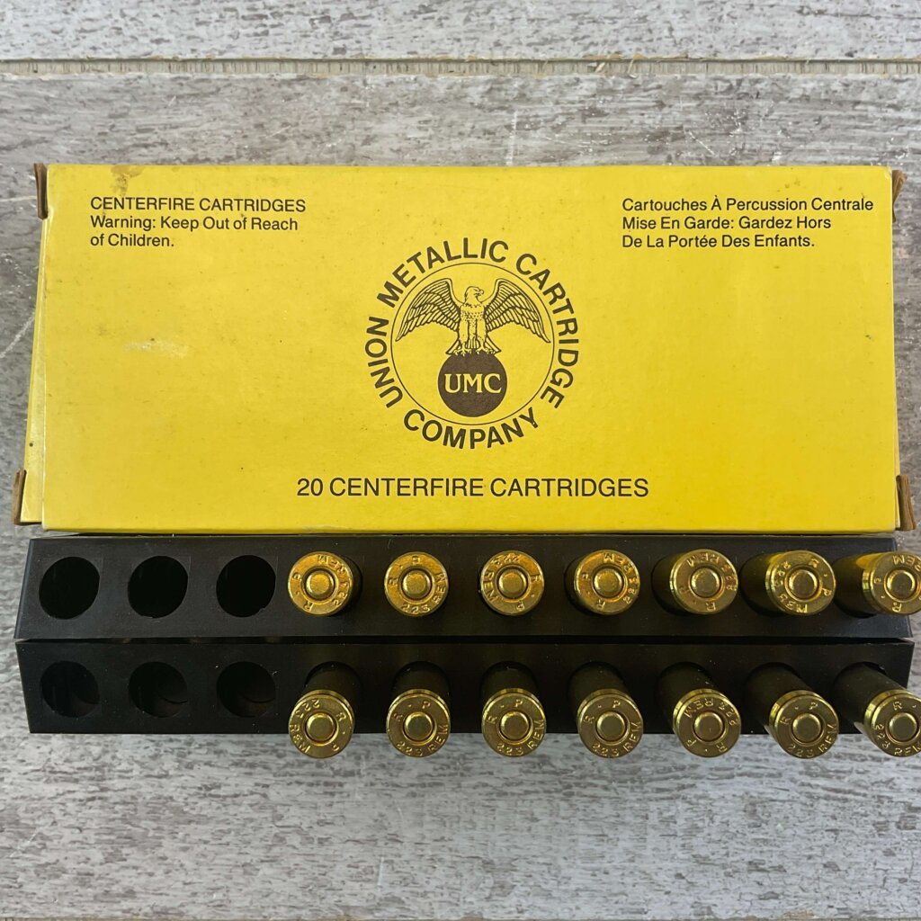 UMC .223 REMINGTON, 55 GR. METAL CASE AMMO, QTY 14, JAMES EARL JONES COLLECTION #5-11148-PF