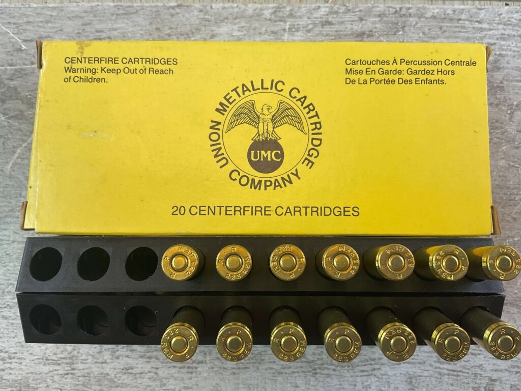 UMC .223 REMINGTON, 55 GR. METAL CASE AMMO, QTY 14, JAMES EARL JONES COLLECTION #5-11148-PF
