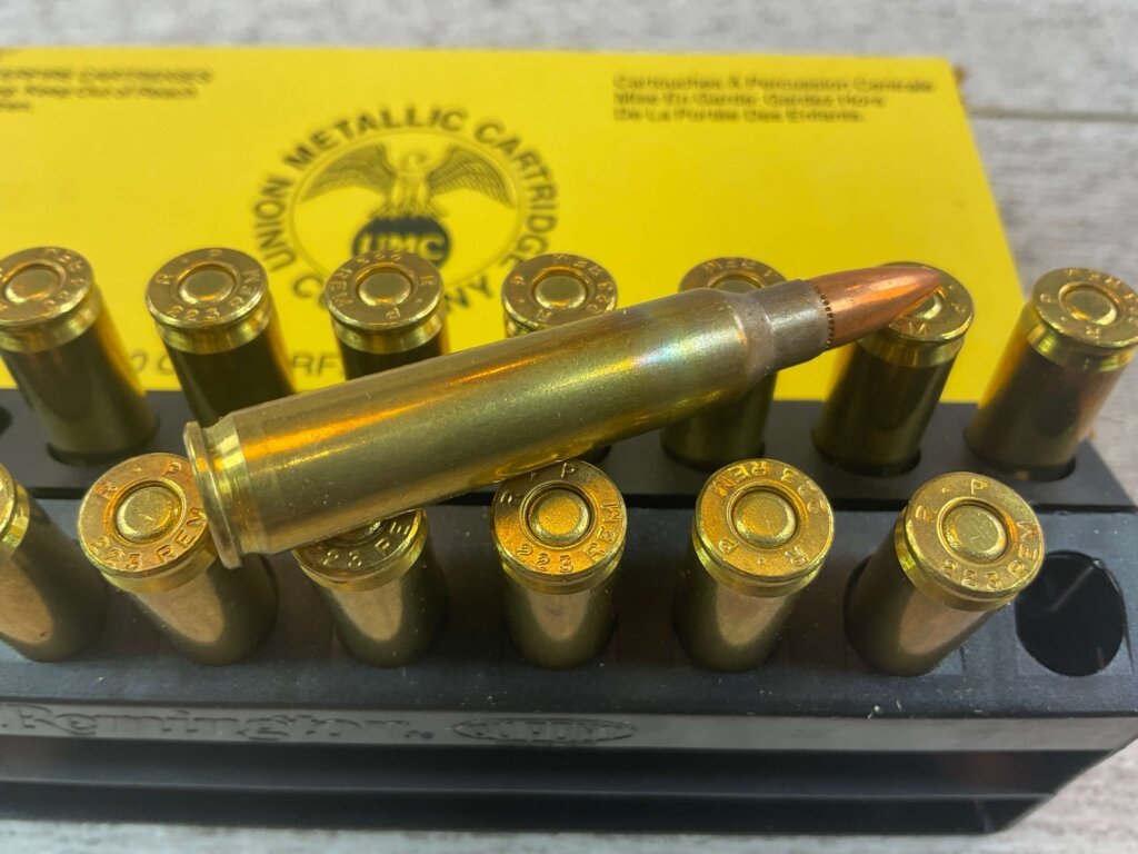 UMC .223 REMINGTON, 55 GR. METAL CASE AMMO, QTY 14, JAMES EARL JONES COLLECTION #5-11148-PF