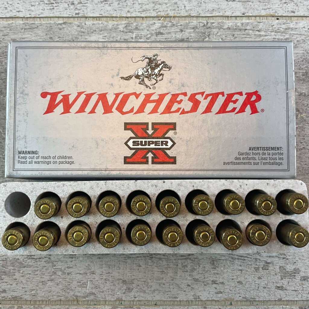 WINCHESTER SUPER-X .223 REMINGTON, 64 GR. PP AMMO, QTY 19, JAMES EARL JONES COLLECTION #5-11149-PF