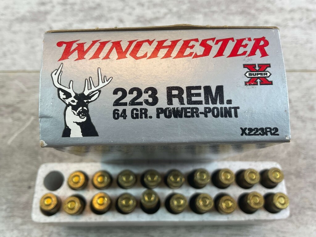 WINCHESTER SUPER-X .223 REMINGTON, 64 GR. PP AMMO, QTY 19, JAMES EARL JONES COLLECTION #5-11149-PF