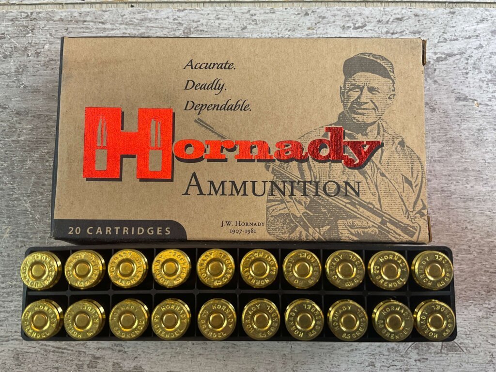 HORNADY MATCH 6.5 GRENDEL, 123 GR. A-MAX AMMO, FULL BOX, JAMES EARL JONES COLLECTION #5-11171-PF