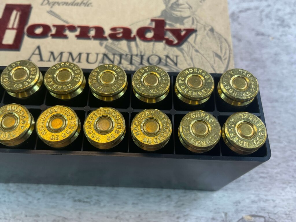 HORNADY MATCH 6.5 GRENDEL, 123 GR. A-MAX AMMO, FULL BOX, JAMES EARL JONES COLLECTION #5-11171-PF