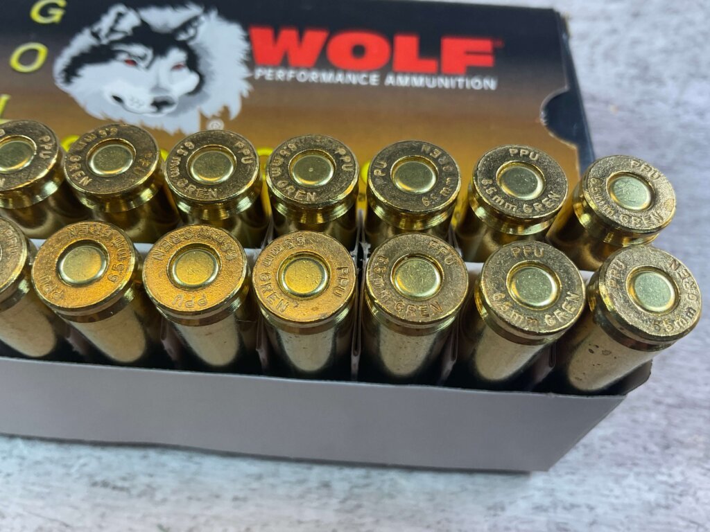 WOLF GOLD 6.5 GRENDEL, 120 GR. COPPER MPT, BRASS AMMO, FULL BOX, JAMES EARL JONES COLLECTION #5-11172-PF