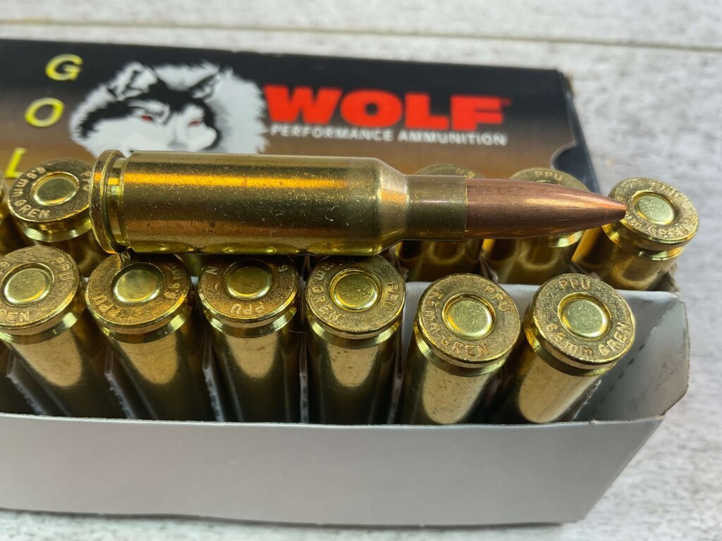 WOLF GOLD 6.5 GRENDEL, 120 GR. COPPER MPT, BRASS AMMO, FULL BOX, JAMES EARL JONES COLLECTION #5-11172-PF