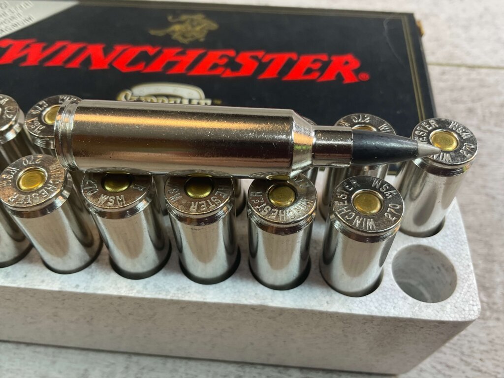 WINCHESTER SUPREME 270 WSSM, 130 GR. BALLISTIC SILVERTIP AMMO, FULL BOX, JAMES EARL JONES COLLECTION #5-11177-PF