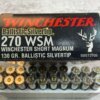 WINCHESTER SUPREME 270 WSSM, 130 GR. BALLISTIC SILVERTIP AMMO, FULL BOX, JAMES EARL JONES COLLECTION #5-11177-PF