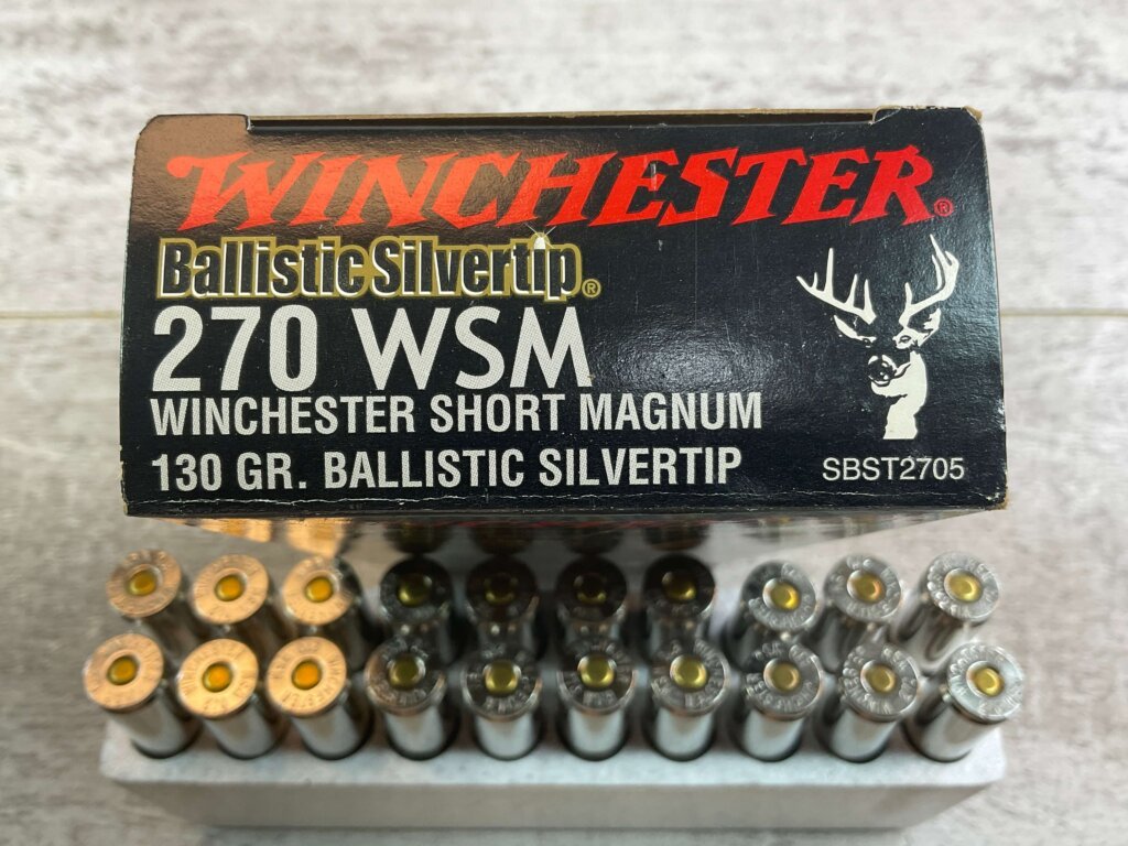 WINCHESTER SUPREME 270 WSSM, 130 GR. BALLISTIC SILVERTIP AMMO, FULL BOX, JAMES EARL JONES COLLECTION #5-11177-PF