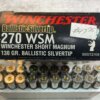 WINCHESTER SUPREME 270 WSSM, 130 GR. BALLISTIC SILVERTIP AMMO, FULL BOX, JAMES EARL JONES COLLECTION #5-11177-PF