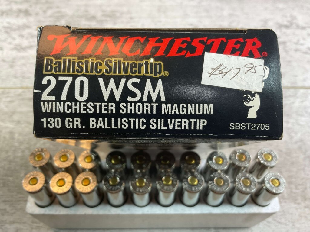 WINCHESTER SUPREME 270 WSSM, 130 GR. BALLISTIC SILVERTIP AMMO, FULL BOX, JAMES EARL JONES COLLECTION #5-11177-PF