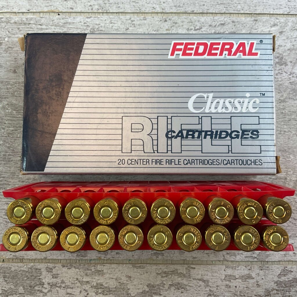 FEDERAL CLASSIC 7MM MAUSER, 140 GR. HI-SHOK SP AMMO, FULL BOX, JAMES EARL JONES COLLECTION #5-11182-PF