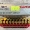 FEDERAL CLASSIC 7MM MAUSER, 140 GR. HI-SHOK SP AMMO, FULL BOX, JAMES EARL JONES COLLECTION #5-11182-PF