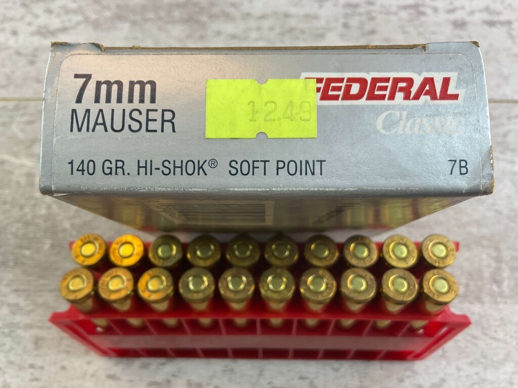 FEDERAL CLASSIC 7MM MAUSER, 140 GR. HI-SHOK SP AMMO, FULL BOX, JAMES EARL JONES COLLECTION #5-11182-PF