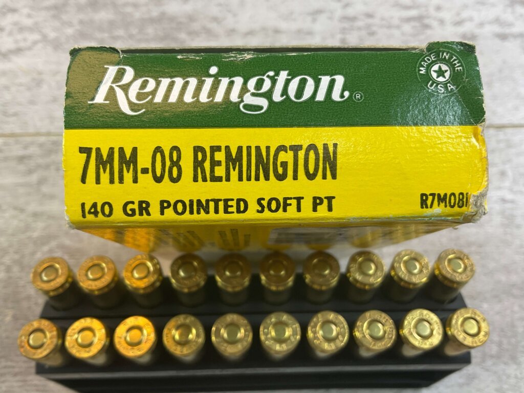 REMINGTON 7MM-08 REMINGTON, 140 GR. PSP AMMO, FULL BOX, JAMES EARL JONES COLLECTION #5-11183