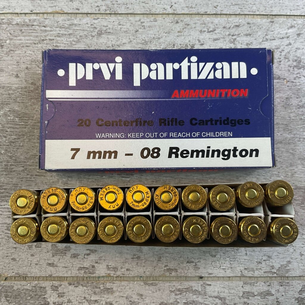 PRVI PARTIZAN 7MM-08 REMINGTON, 140 GR. PSP BT AMMO, FULL BOX, JAMES EARL JONES COLLECTION #5-11184-PF