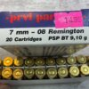 PRVI PARTIZAN 7MM-08 REMINGTON, 140 GR. PSP BT AMMO, FULL BOX, JAMES EARL JONES COLLECTION #5-11184-PF