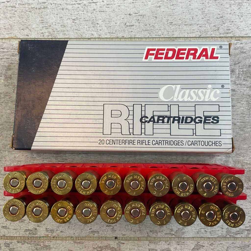 FEDERAL 7MM REMINGTON MAGNUM, 150 GR. HI-SHOK SP AMMO, JAMES EARL JONES COLLECTION #5-11186-PF