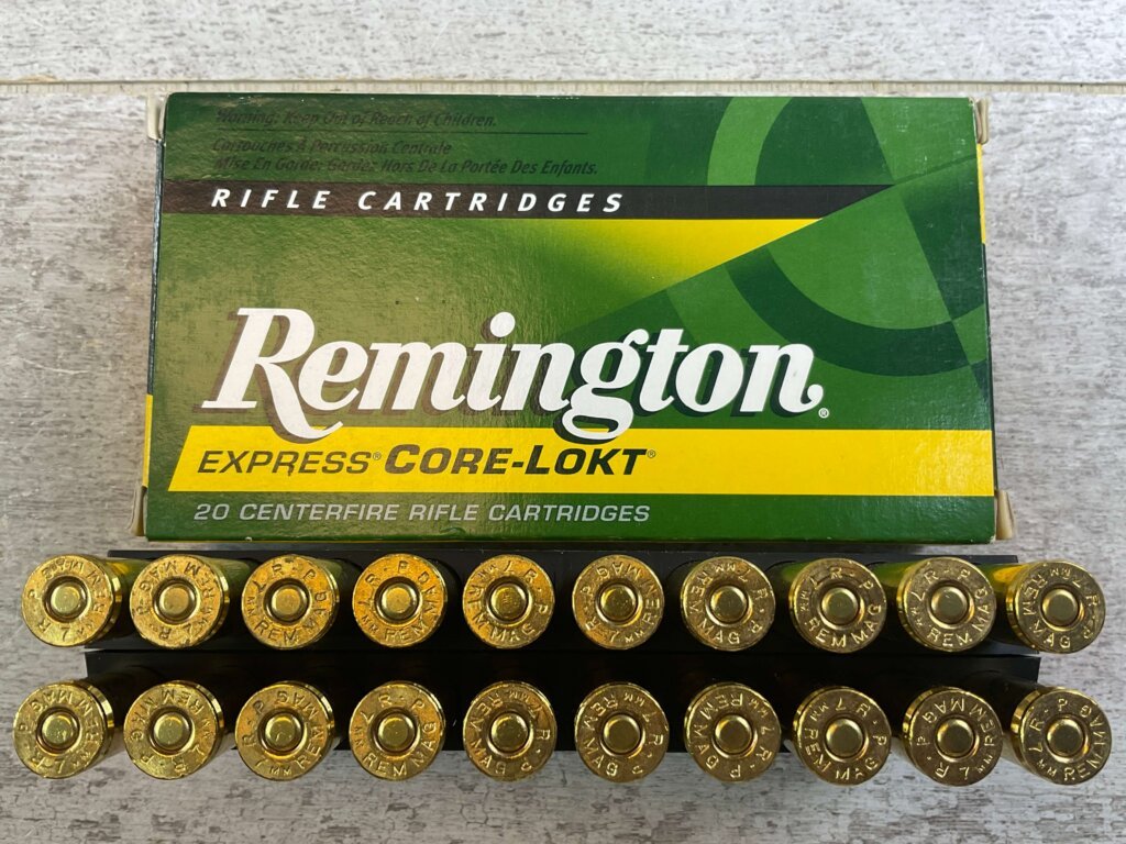 REMINGTON EXPRESS CORE-LOKT 7MM REMINGTON MAGNUM, 140 GR. PSP AMMO, FULL BOX, JAMES EARL JONES COLLECTION #5-11187-PF