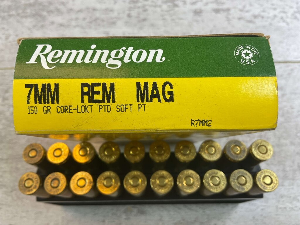 REMINGTON 7MM REMINGTON MAGNUM, 150 GR. CORE-LOKT PTD SP AMMO, FULL BOX, JAMES EARL JONES COLLECTION #5-11188-PF