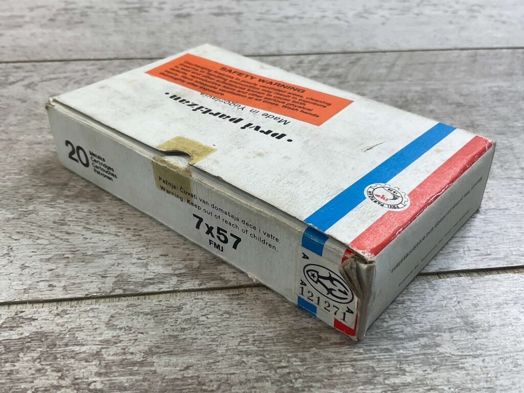 PRVI PARTIZAN 7X57MM FMJ, 175 GR. AMMO, QTY 19, JAMES EARL JONES COLLECTION #5-11190-PF