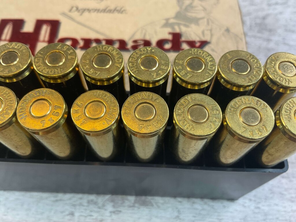 HORNADY CUSTOM 7X57MM, 139 GR. BTSP INTERLOCK AMMO, FULL BOX, JAMES EARL JONES COLLECTION #5-11193-PF