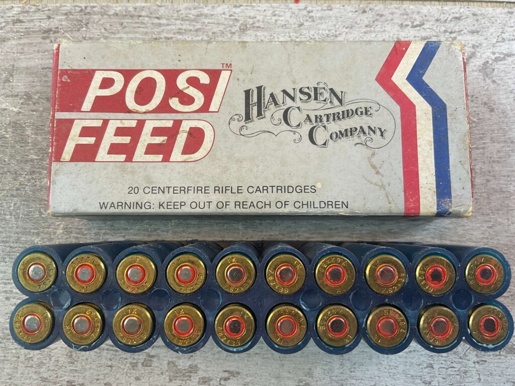 HANSEN CARTRIDGE CO. 7.62X39 RUSSIAN, HUNTING GRADE, 123 GR. POSI-FEED SP AMMO, FULL BOX, JAMES EARL JONES COLLECTION #5-11198-PF