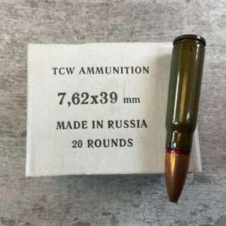 TCW AMMUNITION CENTER 7.62X39MM, 122 GR. HP, NON-CORROSIVE, MADE IN RUSSIA AMMO, FULL BOX, JAMES EARL JONES COLLECTION #5-11199-PF