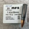 MFS 7.62X39MM, 123 GR. FMJ LEAD CORE, MADE IN HUNGARY AMMO, FULL BOX, JAMES EARL JONES COLLECTION #5-11201-PF
