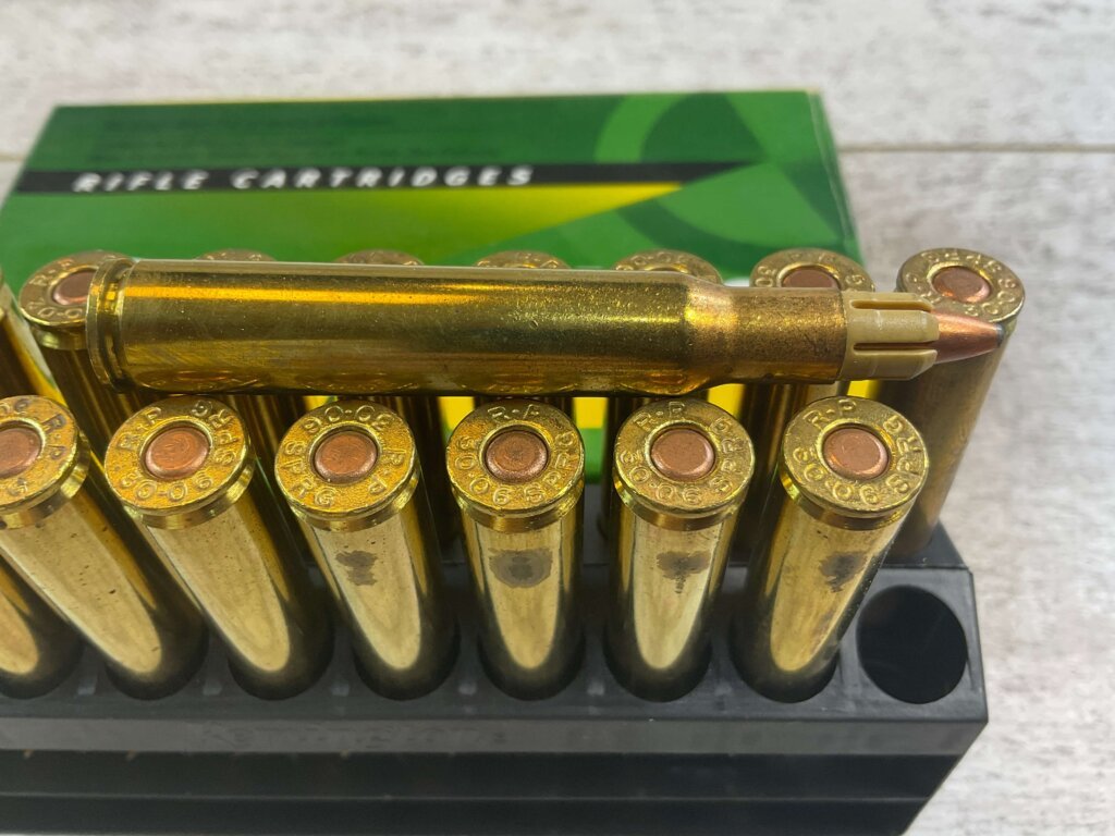 REMINGTON EXPRESS RIFLE 30-06 SPRINGFIELD, ACCELERATOR 55 GR. PSP AMMO, FULL BOX, JAMES EARL JONES COLLECTION #5-11205-PF