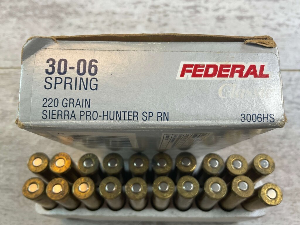 FEDERAL CLASSIC 30-06 SPRINGFIELD, 220 GR. SIERRA PRO-HUNTER SP RN AMMO, FULL BOX, JAMES EARL JONES COLLECTION #5-11206-PF
