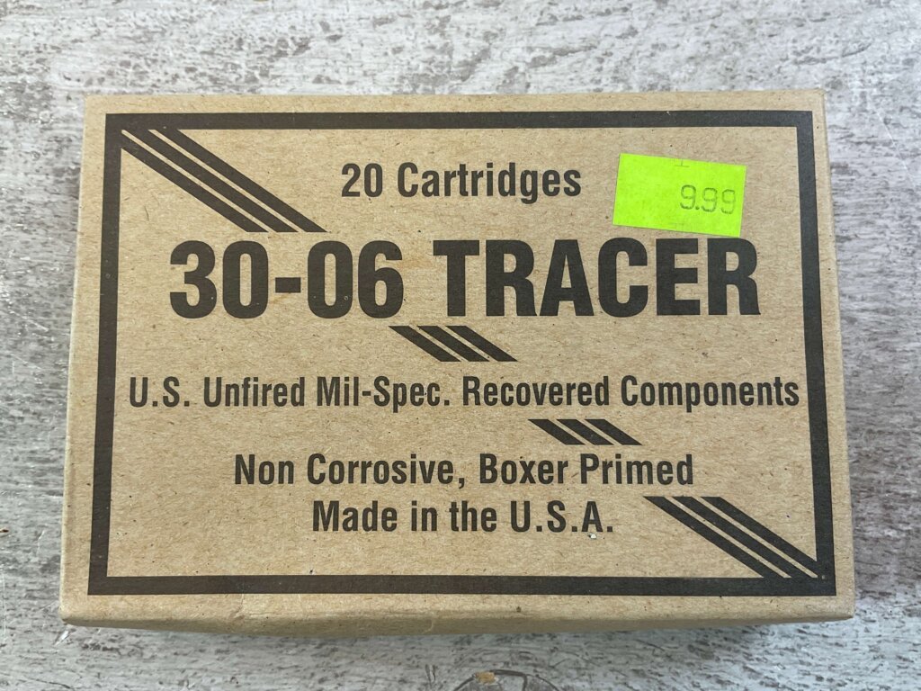 TALON 30-06 TRACER, U.S. UNFIRED MIL-SPEC. RECOVERED COMPONENTS AMMO, FULL BOX, JAMES EARL JONES COLLECTION #5-11207-PF