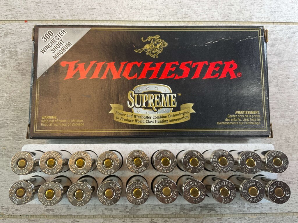 WINCHESTER SUPREME 300 WSM, 180 GR. ACCUBOND (BONDED) AMMO, FULL BOX, JAMES EARL JONES COLLECTION #5-11212-PF