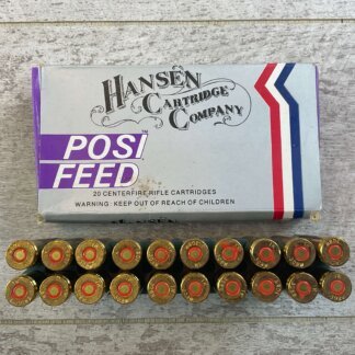 HANSEN CARTRIDGE CO. .308 WINCHESTER (7.62X51), 180 GR. POSI-FEED SP AMMO, FULL BOX, JAMES EARL JONES COLLECTION #5-11214-PF