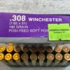 HANSEN CARTRIDGE CO. .308 WINCHESTER (7.62X51), 180 GR. POSI-FEED SP AMMO, FULL BOX, JAMES EARL JONES COLLECTION #5-11214-PF