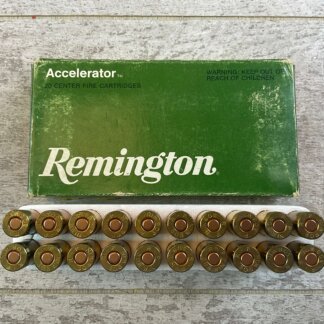REMINGTON 308 WINCHESTER ACCELERATOR, 55 GR. PSP AMMO, FULL BOX, JAMES EARL JONES COLLECTION #5-11216-PF