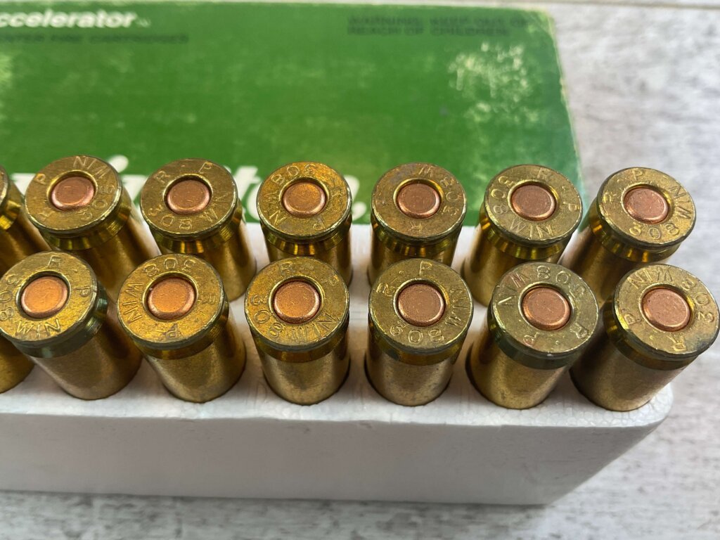 REMINGTON 308 WINCHESTER ACCELERATOR, 55 GR. PSP AMMO, FULL BOX, JAMES EARL JONES COLLECTION #5-11216-PF