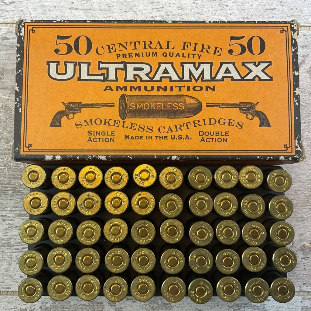ULTRAMAX AMMUNITION COWBOY ACTION 38-40 WCF, 180 GR. RNFP AMMO, FULL BOX, JAMES EARL JONES COLLECTION #5-11221-PF